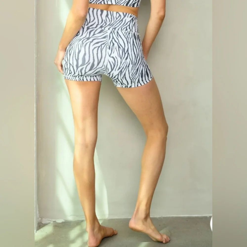 Active Zebra Print Shorts - Picture 2 of 2